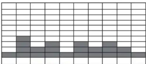 Grid pattern with alternating dark and light gray bars, resembling a pixelated or encoded representation
