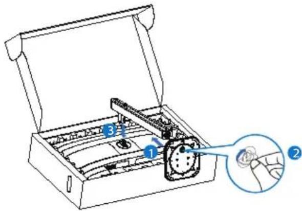 Technical diagram of a mechanical device with numbered components and an inset close-up view highlighting a specific part.
