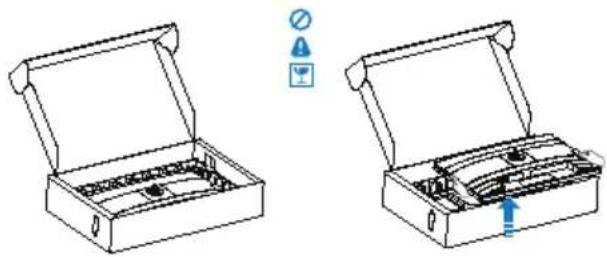 Two open industrial boxes with internal compartments and a warning symbol (no text or labels)