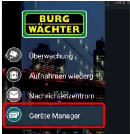 BURG WÄCHTER Überwachung Aufnahmen wiederg. Nachrichtenzentrum Geräte Manager