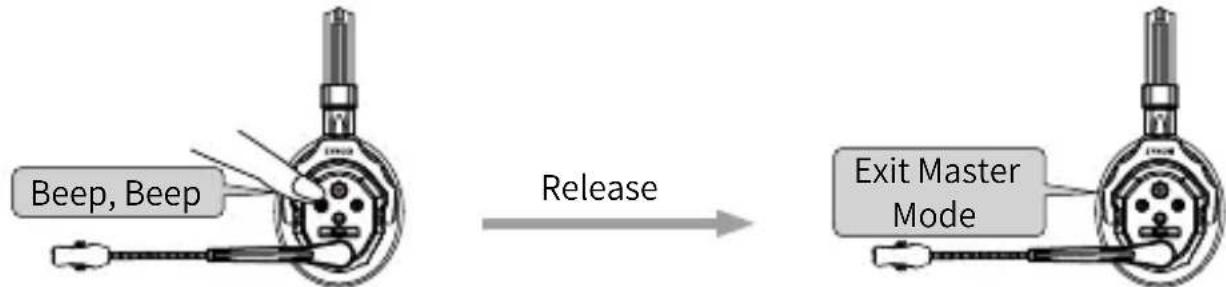 graph LR A["Beep, Beep"] --> B["Release"] B --> C["Exit Master Mode"]