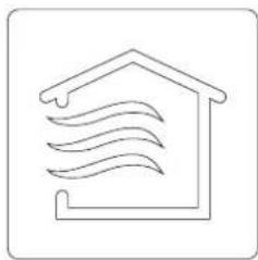 Simple line drawing of a house with wavy lines inside, enclosed in a square frame (no text or symbols)