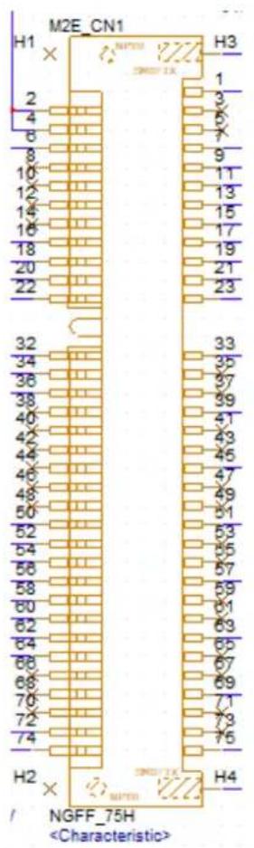 M2E_CN1 H1 H3 2 4 6 8 10 12 14 16 18 20 22 32 34 36 38 40 42 44 46 48 50 52 54 56 58 60 62 64 66 68 70 72 74 H2 H4 NGFF_75H