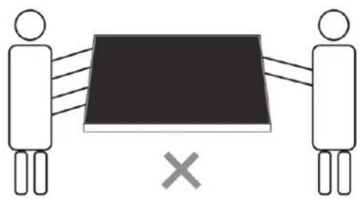 Two human figures standing at a table with arrows indicating direction, no text or symbols present