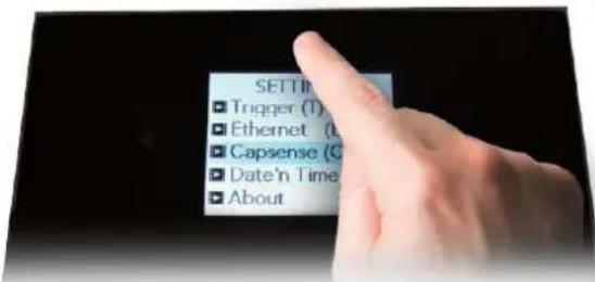 SETTING Trigger (T) Ethernet (L) Capsense (C) Date'n Time About