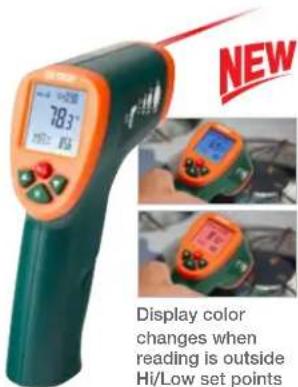 78.3° Display color changes when reading is outside Hi/Low set points