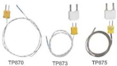 Three coiled temperature sensors labeled TP870, TP873, and TP875, shown with terminal connectors (no text or symbols on the sensors themselves)