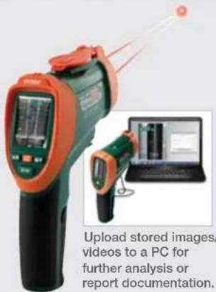 Upload stored images/videos to a PC for further analysis or report documentation.