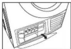 Line drawing of a computer monitor with ventilation grilles and a scroll wheel (no text or symbols)