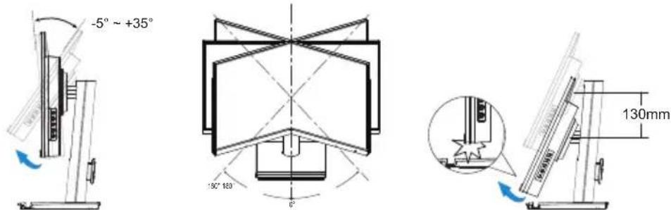 -5° ~ +35° 190° 180° 0° 130mm