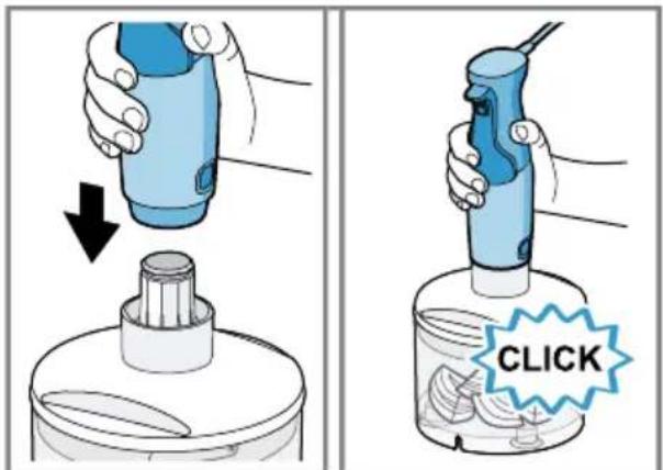 Illustration showing a hand using a brush to press down a small object, with a 'CLICK' button highlighted.