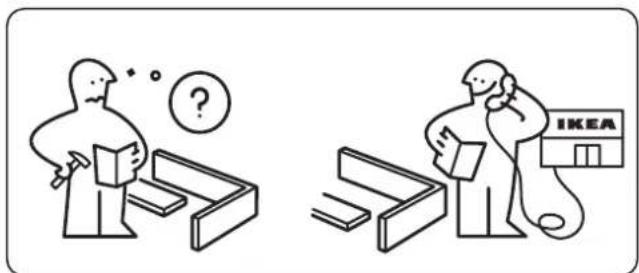 Illustration showing two scenes: one with a person thinking and another with a person examining a IKEA store, both depicting a scene of discussion or confusion.