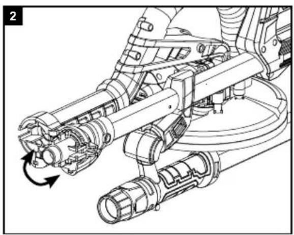 Mechanical assembly diagram showing a rotating mechanical component with no visible text or symbols