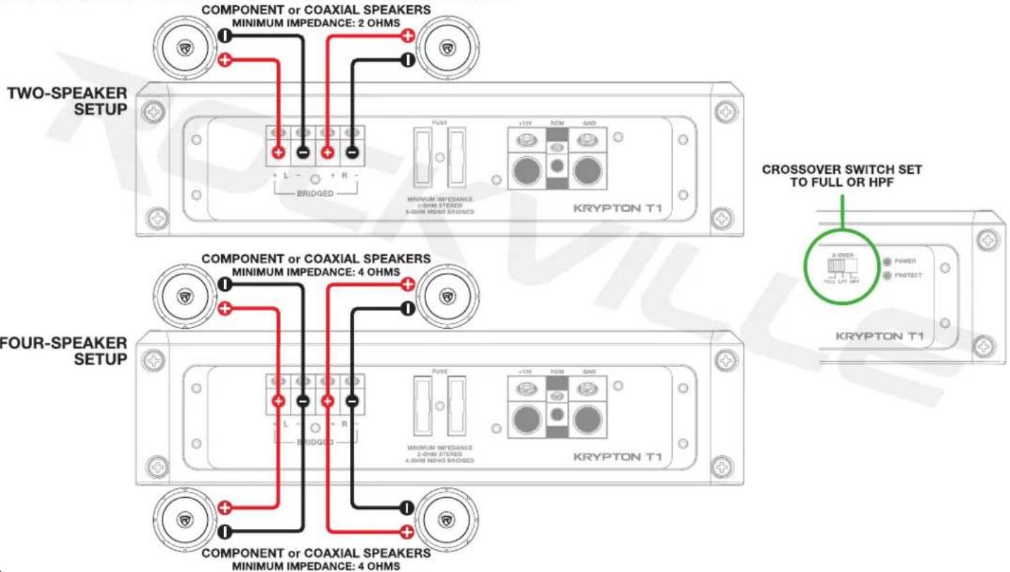 Rockville Krypton MT1 - 2-Channel Amp Speaker Wiring - 1