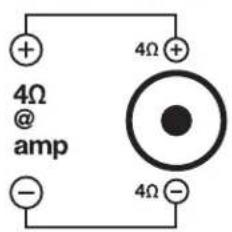 4Ω @ amp + - 4Ω + 4Ω -