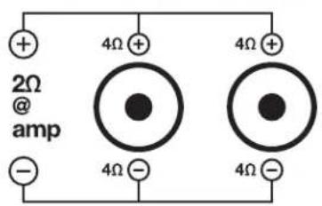 2Ω @ amp - + 4Ω + 4Ω + 4Ω - 4Ω -