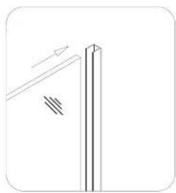 Simple line drawing of a vertical pole with an arrow indicating direction (no text or symbols)