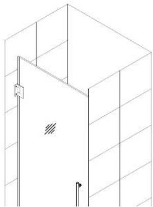 Isometric line drawing of a door with ventilation grilles and a small door (no text or symbols)