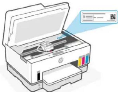 Illustration of an HP printer with color palette and paper filter (no text or symbols).