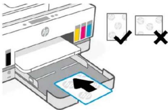 Diagram showing printer printing process with HP, color palette, and checkmark/minus symbols indicating approval or rejection.