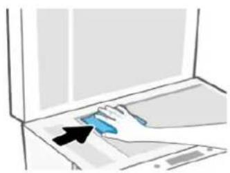 Illustration of a laptop with a hand inserting a blue component, showing no text or symbols.