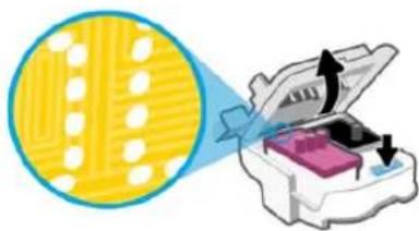 Illustration of a printer with a magnified view showing internal components (no text or symbols).