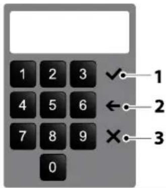 1 2 3 4 5 6 7 8 9 0 ✓ 1 ← 2 × 3