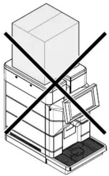 Isometric line drawing of a multi-level storage unit with a diagonal black cross mark (no text or symbols)