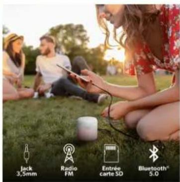 jack 3,5mm Radio FM Entrée carte SD Bluetooth® 5.0