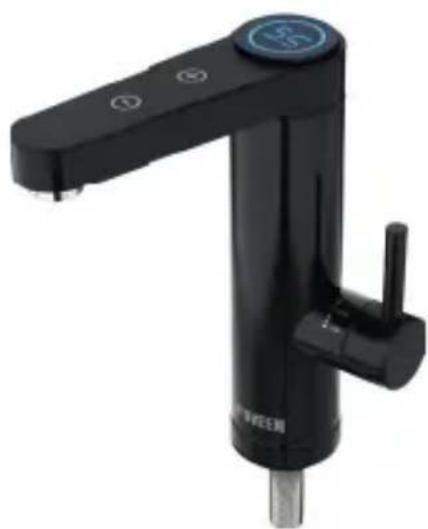 Black water tap with handle and control knob (no visible text or symbols)