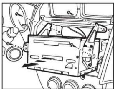 Technical diagram of a vehicle chassis with mechanical components and directional arrows indicating motion (no text or symbols)