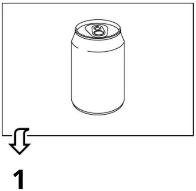 Simple line drawing of a beverage can with a label '8' and arrow pointing to it, no text or symbols present.