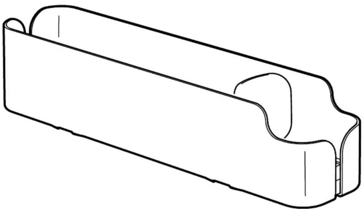 Line drawing of a mechanical component with a flanged end and internal curved cutout (no text or symbols)