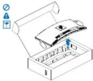 Diagram of a printer or scanner device with an open lid and internal components, showing no text or symbols.