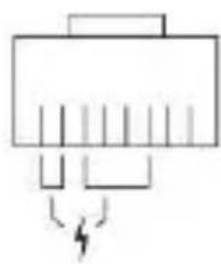 Pure electrical connector diagram without any text or symbols