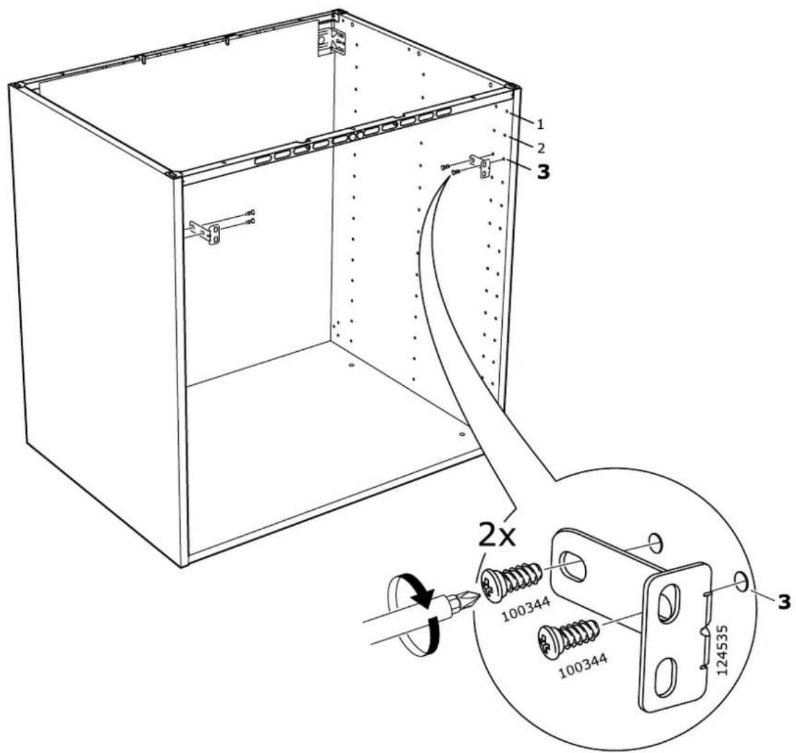Technical diagram of a box assembly with numbered components and a magnified view showing internal spring assembly details.