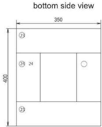 bottom side view 350 ②3 ②4 24 ②3 400