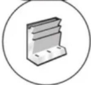 Simple 3D icon of a metal bracket inside a circle (no text or symbols).
