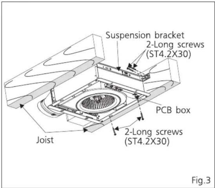 Support de suspension 2 vis longues (ST4.2X30) Boîtier PCB Solive 2 vis longues (ST4.2X30) Fig.3