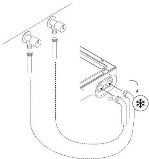 HOOVER BH4S69M6DB9RJ-80 - Raccordement du tuyau flexible d'arrivée d'eau - 2
