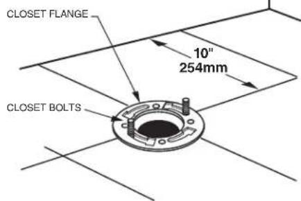 CLOSET FLANGE 10" 254mm CLOSET BOLTS