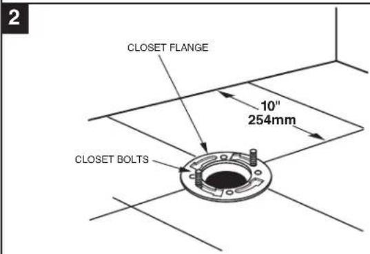 2 CLOSET FLANGE 10" 254mm CLOSET BOLTS