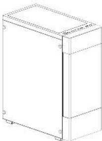 Isometric line drawing of a rectangular box with no text or symbols