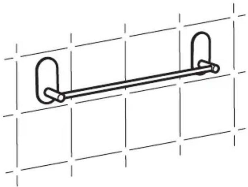 Dessin au trait simple d'une barre horizontale avec deux extensions latérales, sur fond quadrillé (sans texte ni symboles).
