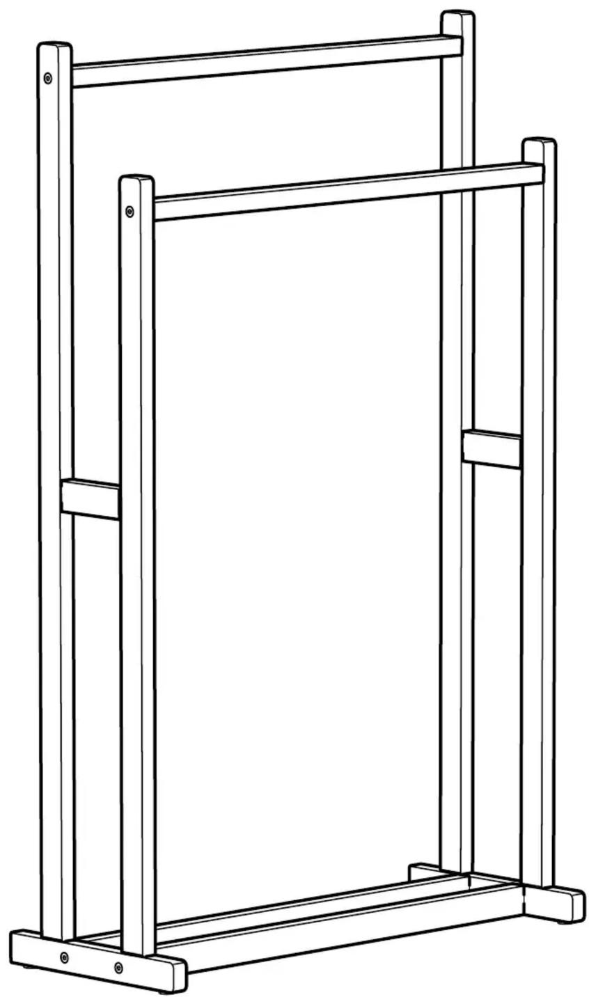 Dessin au trait d'un cadre structurel avec des supports verticaux et des poutres horizontales (sans texte ni symboles).