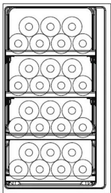 Diagram of a multi-tiered storage unit with circular compartments (no text or symbols).