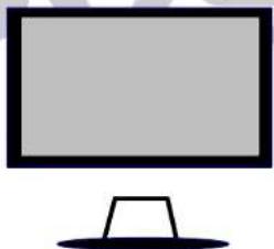 Simple line drawing of a flat-screen monitor with no text or symbols