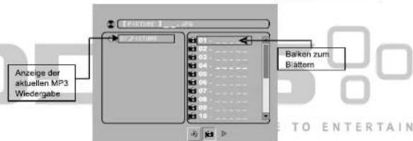 Anzeige der aktuellen MP3 Wiedergabe Balken zum Blättern