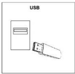 Simple line drawing of a USB device with a card and a USB flash unit (no text or symbols)