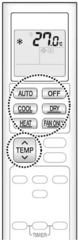 27.0°C AUTO OFF COOL DRY HEAT FAN ONLY TEMP TIMER